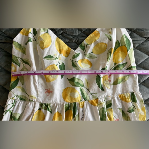 H&M Lemon Print Dress - White and Yellow size xl NWOT - Picture 5 of 7